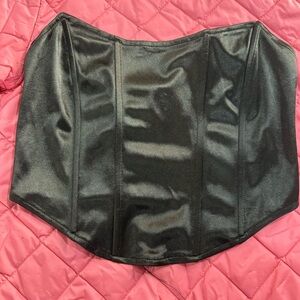 Black Satin Corset Top